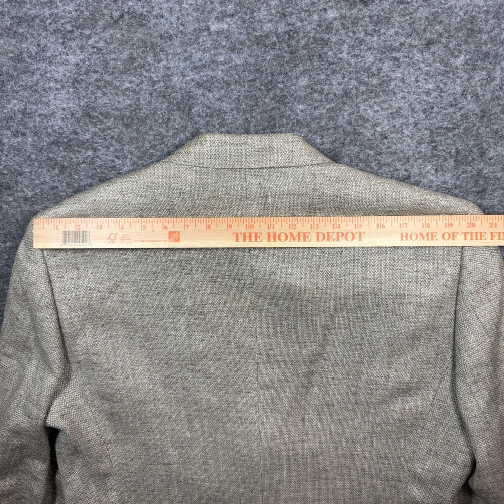 Stafford 100% Silk Blazer Jacket Mens 42S Herringbone Beige Tan Sport Coat - Picture 13 of 14